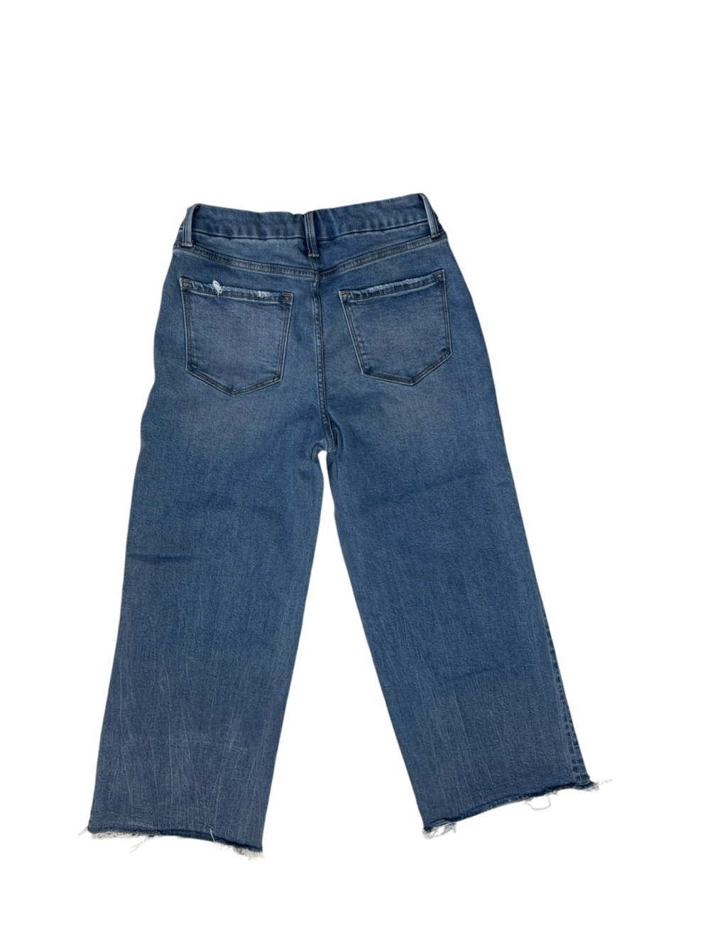 Vervet High Rise Wide Leg Crop Jeans Raw Hem Medium Wash Size 27 - Picture 8 of 9